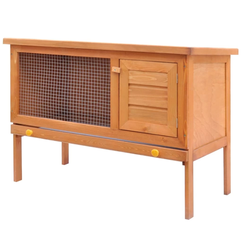 Outdoor Rabbit Hutch 1 Layer Wood VidaXL