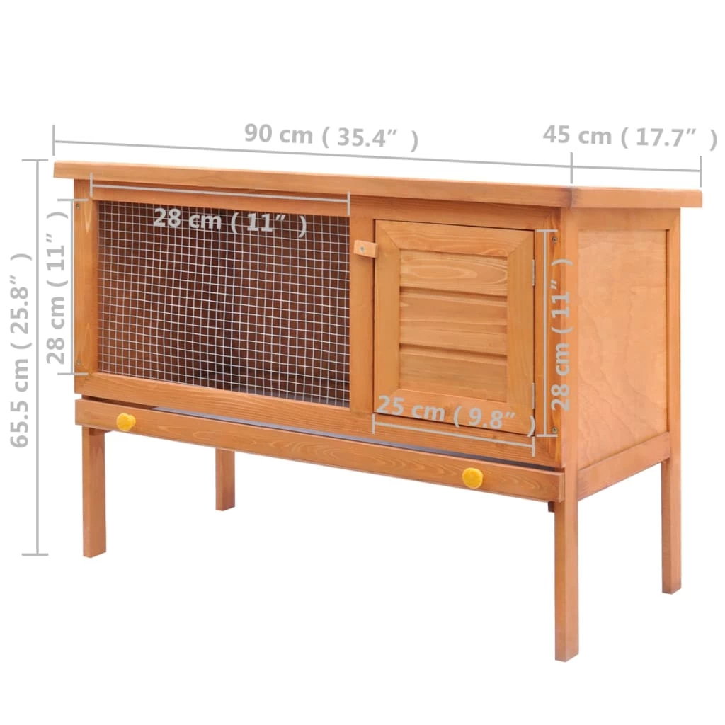 Outdoor Rabbit Hutch 1 Layer Wood VidaXL - Image 5