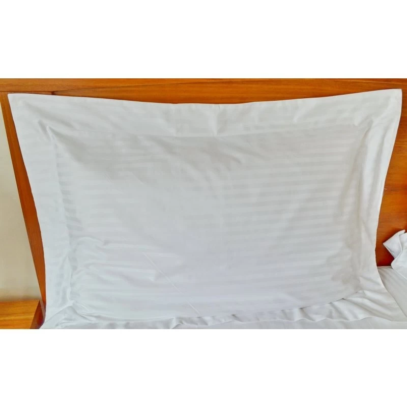 1250 TC White Stripe Queen Bed Quilt Cover - Cotton - Image 2
