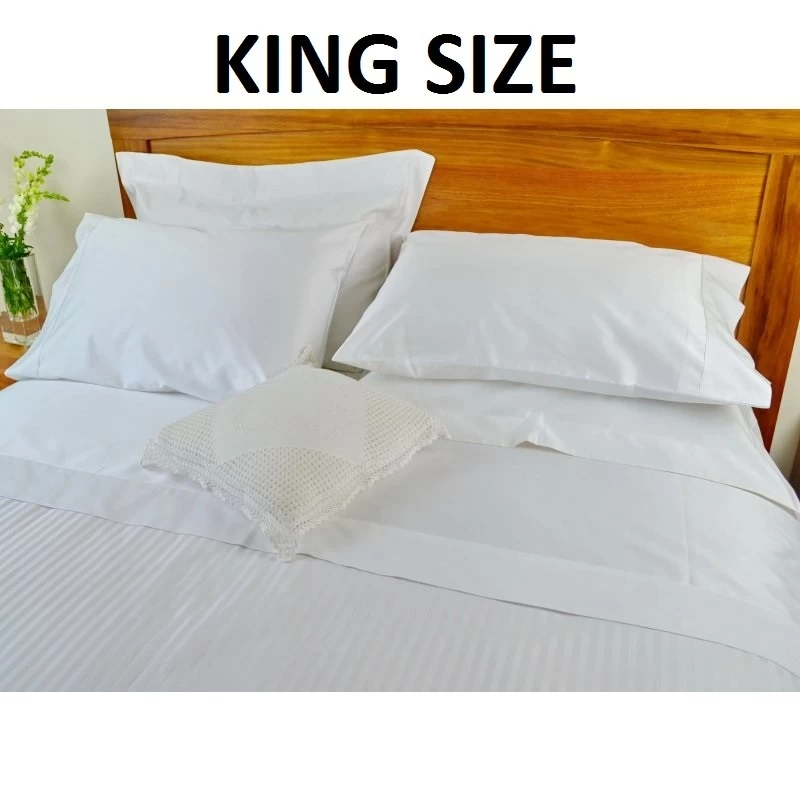1250 TC White King Bed Sheet Sets With Pure Cotton - Image 2