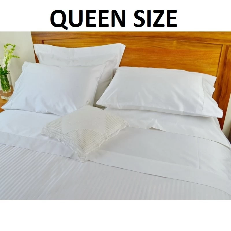1250 TC White Queen Bed Sheet Sets With Pure Cotton - Image 2