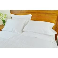 1250 TC White Queen Bed Sheet Sets With Pure Cotton
