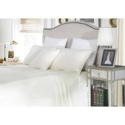 King Cotton Fitted Bed Sheet Set In Ivory 1500TC