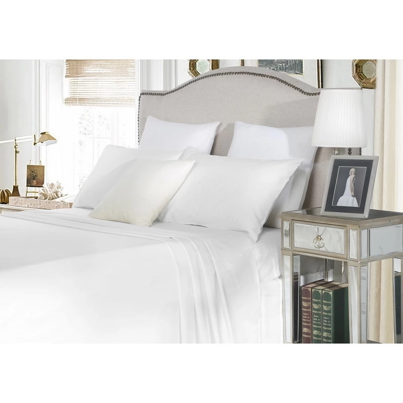 King Cotton Fitted Bed Sheet Set In White 1500TC