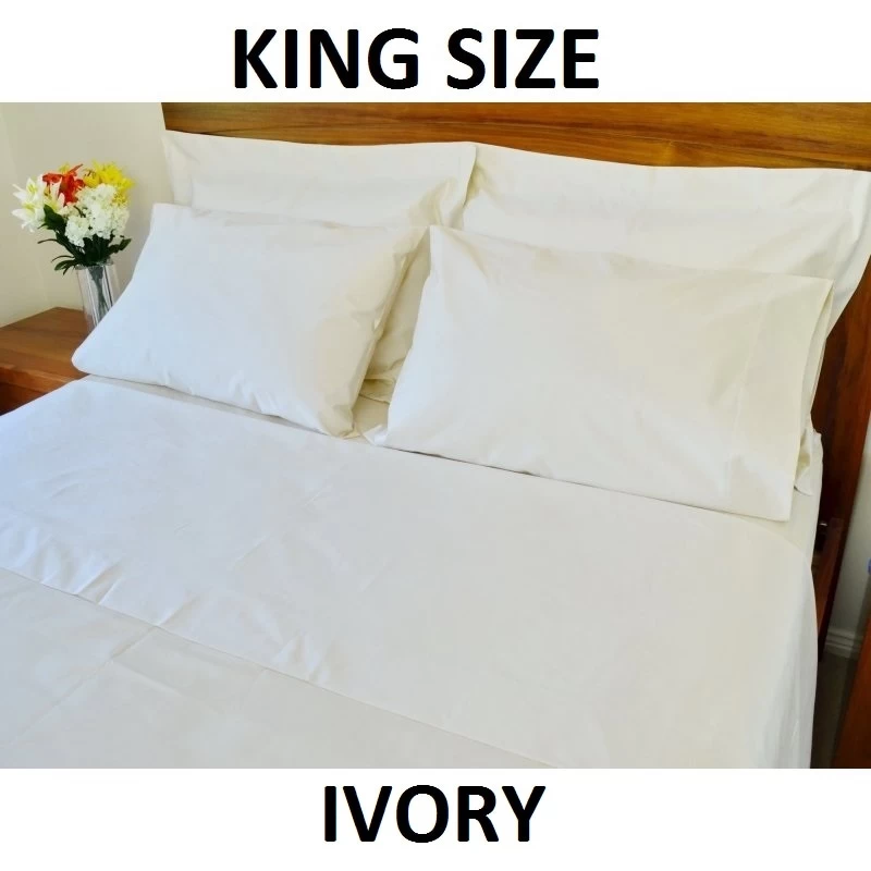 1500 TC Ivory King Bed Sheet Sets With Pure Cotton - Image 2