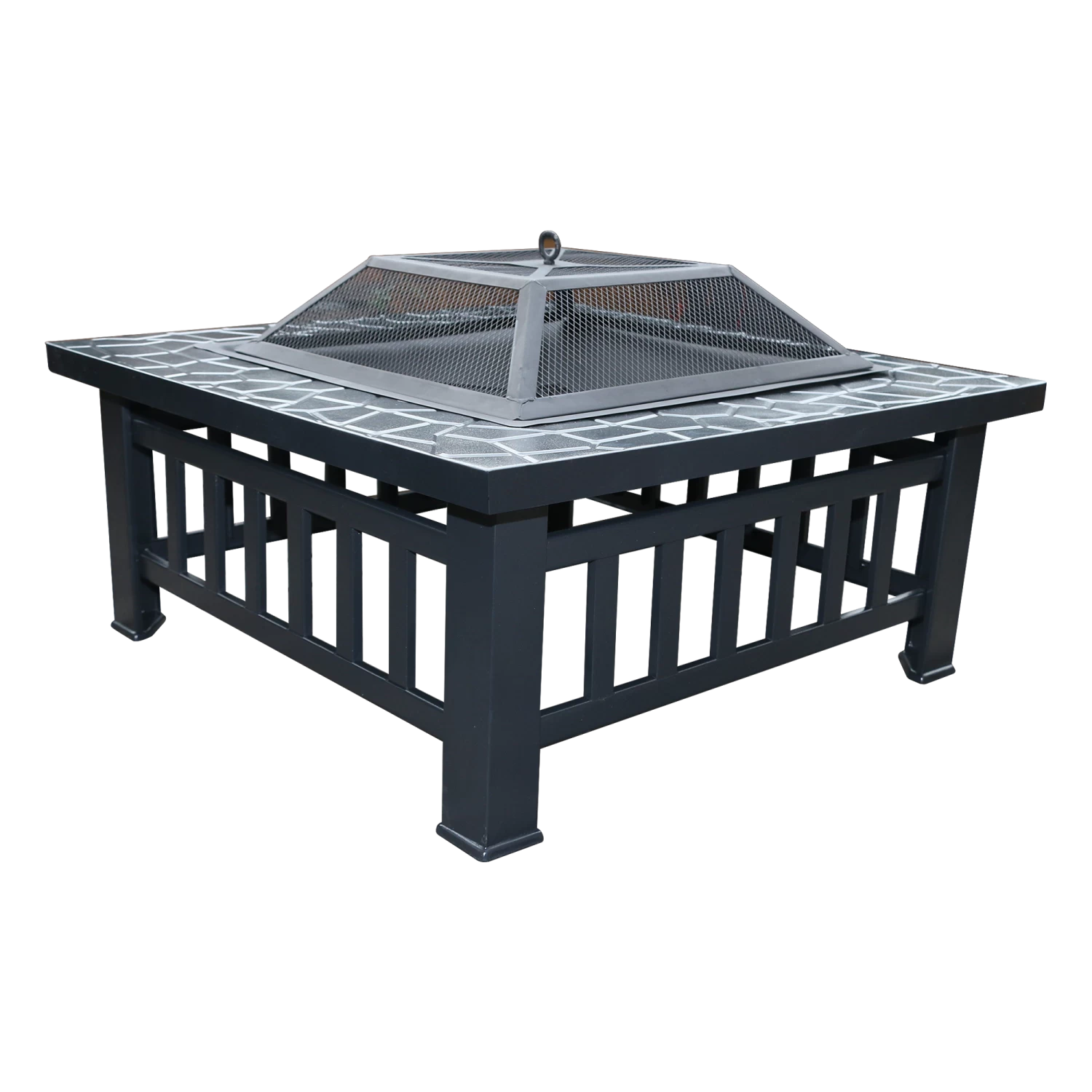 18" Square Metal Fire Pit Outdoor Heater