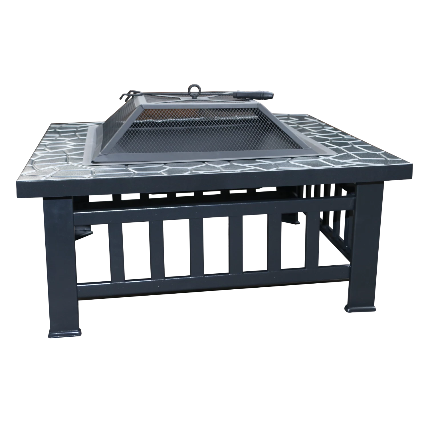 18" Square Metal Fire Pit Outdoor Heater - Image 7