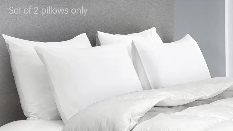 2x Duck Down Feather Pillows Luxury Cotton Cover 75 X 50cm Australian Size Bed - Image 5
