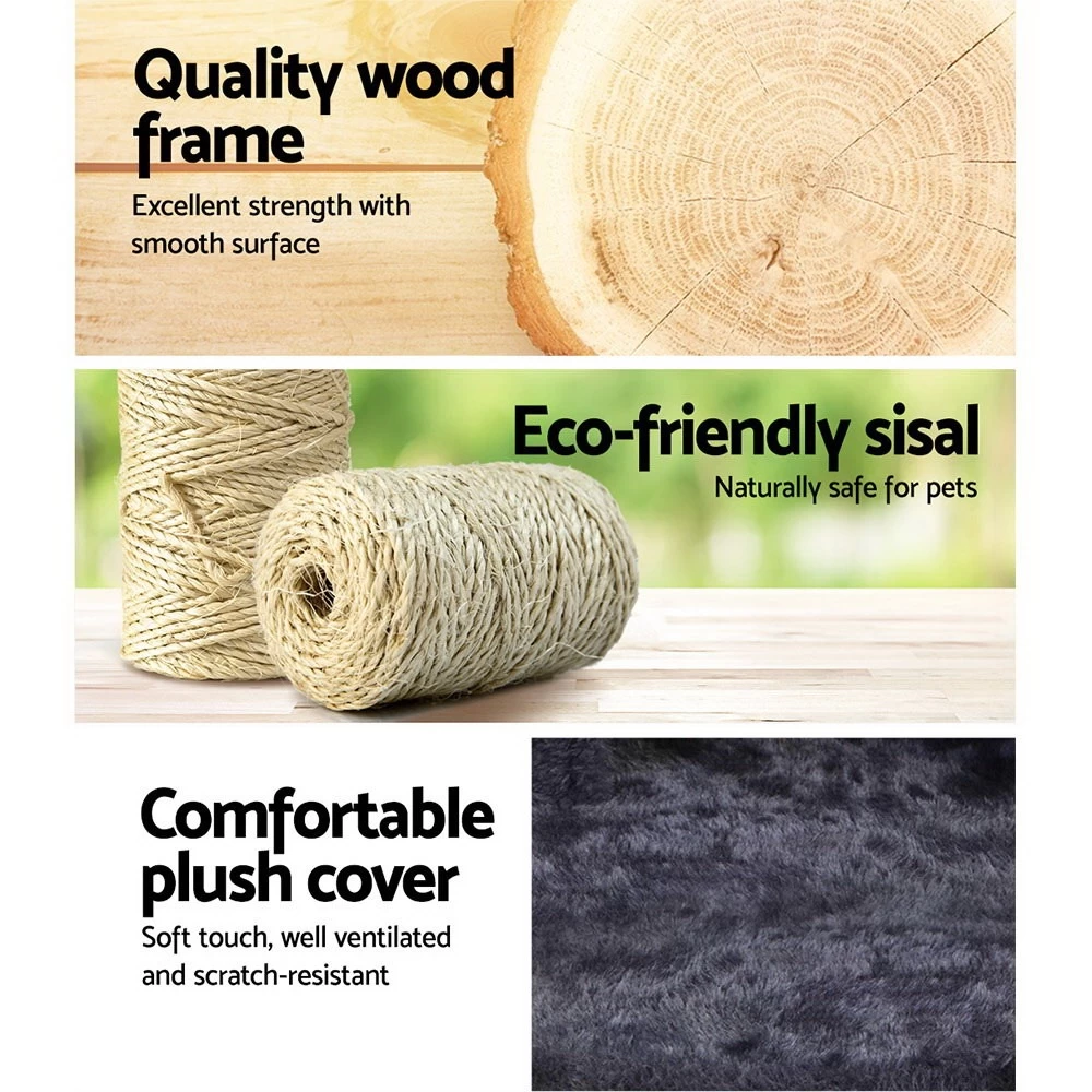 I.Pet Cat Tree Trees Scratching Post Scratcher Tower Condo House Furniture Wood 70cm - Image 5