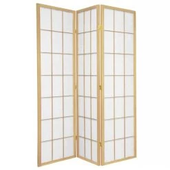 Shoji Room Divider Screen Natural 3 Panel