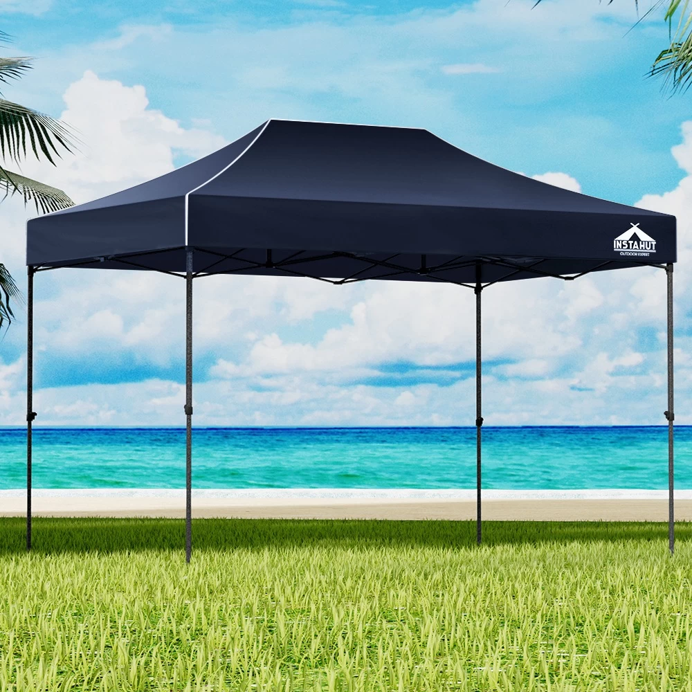 Instahut Gazebo Pop Up Marquee 3x4.5 Outdoor Tent Folding Wedding Gazebos Navy