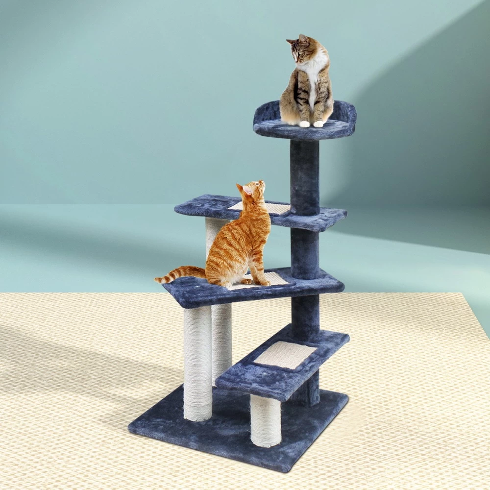I.Pet Cat Tree 100cm Trees Scratching Post Scratcher Tower Condo House Furniture Wood Steps