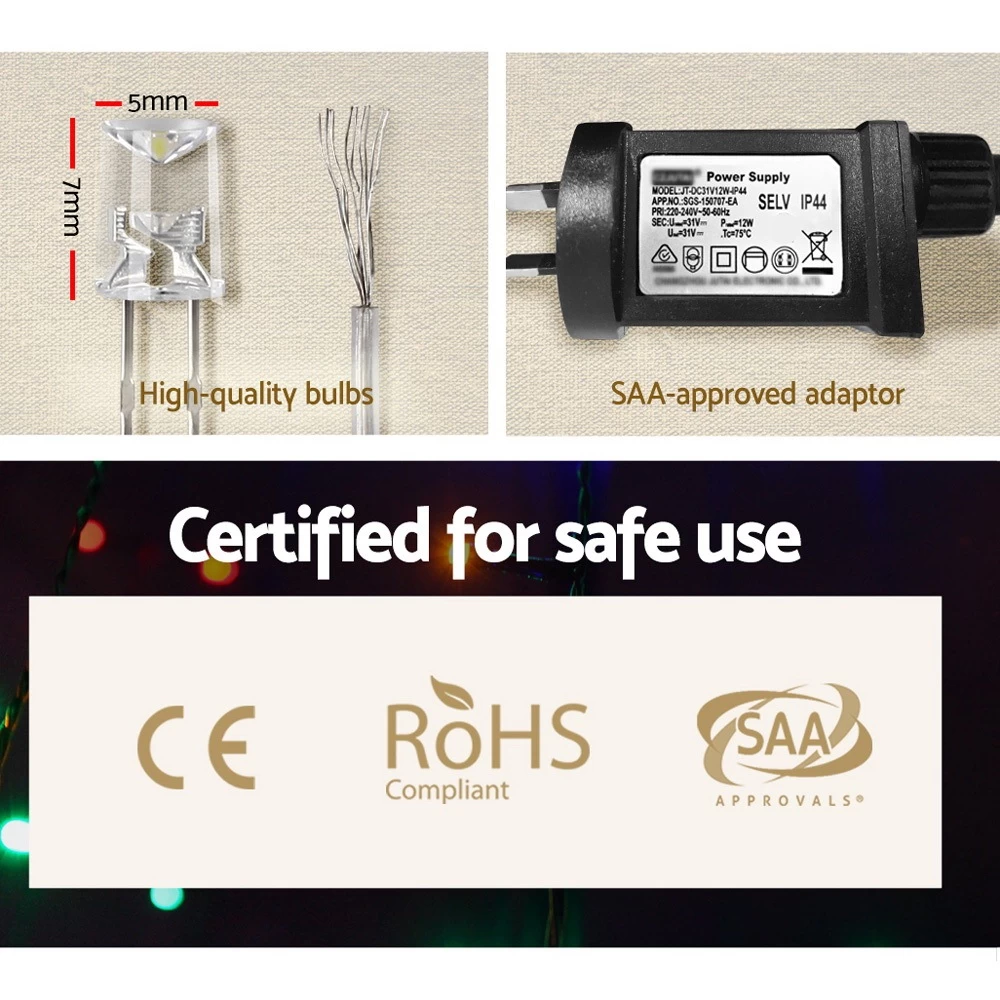 Jingle Jollys Christmas Lights 500 LED 100M String Light Multi-coloured Decora - Image 6