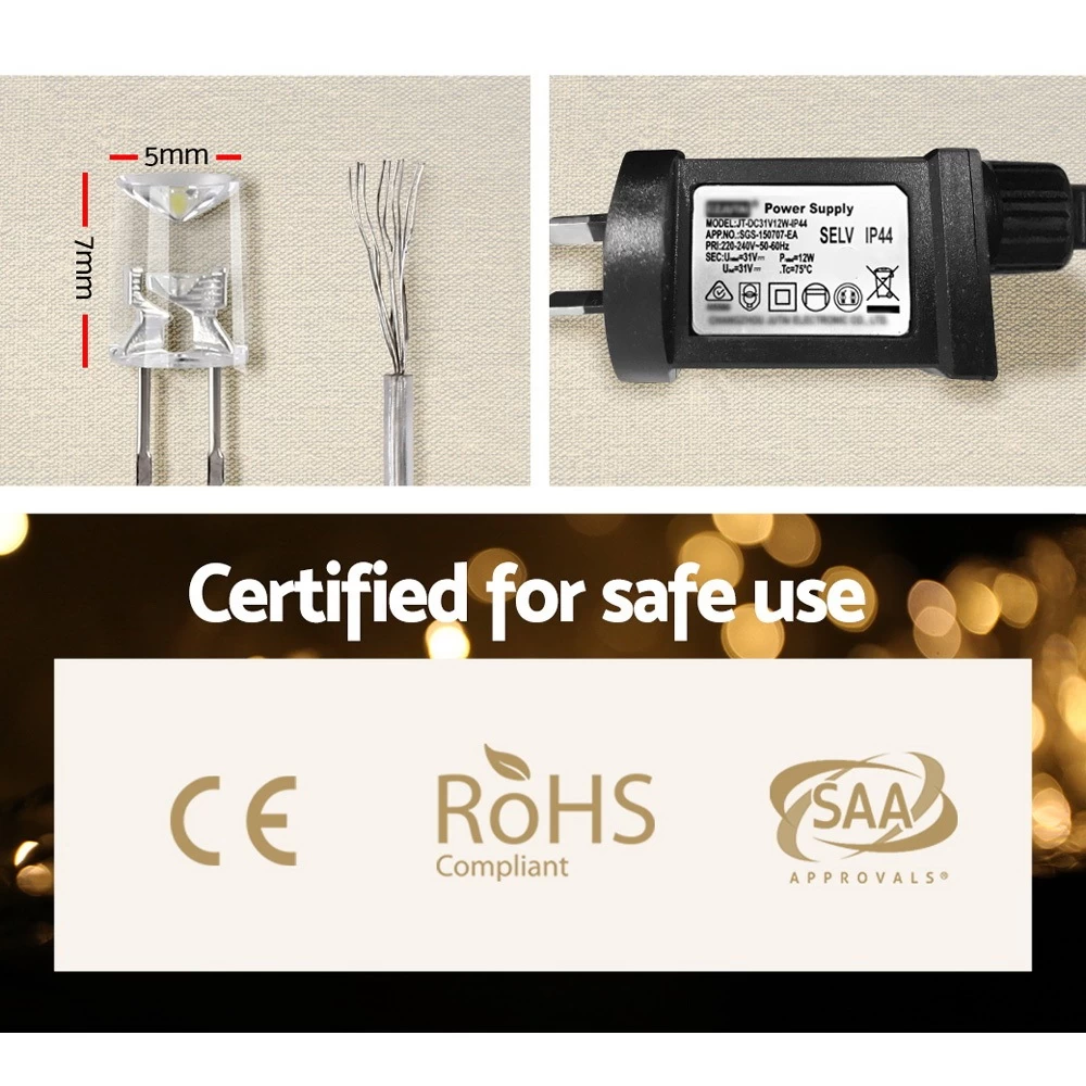 Jingle Jollys Christmas Lights 500 LED 100M String Light Warm White Decorations - Image 6