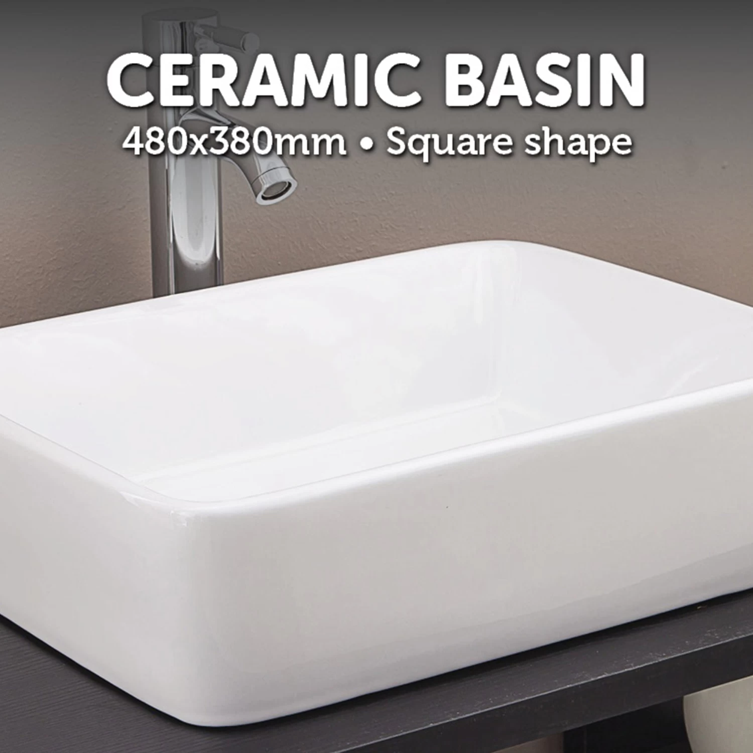 Above Counter Bathroom Vanity Square Basin - Image 6