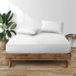 Giselle Bedding Mattress Protector Waterproof Bamboo Fibre Fully Fitted King Single Bed Pad Cover