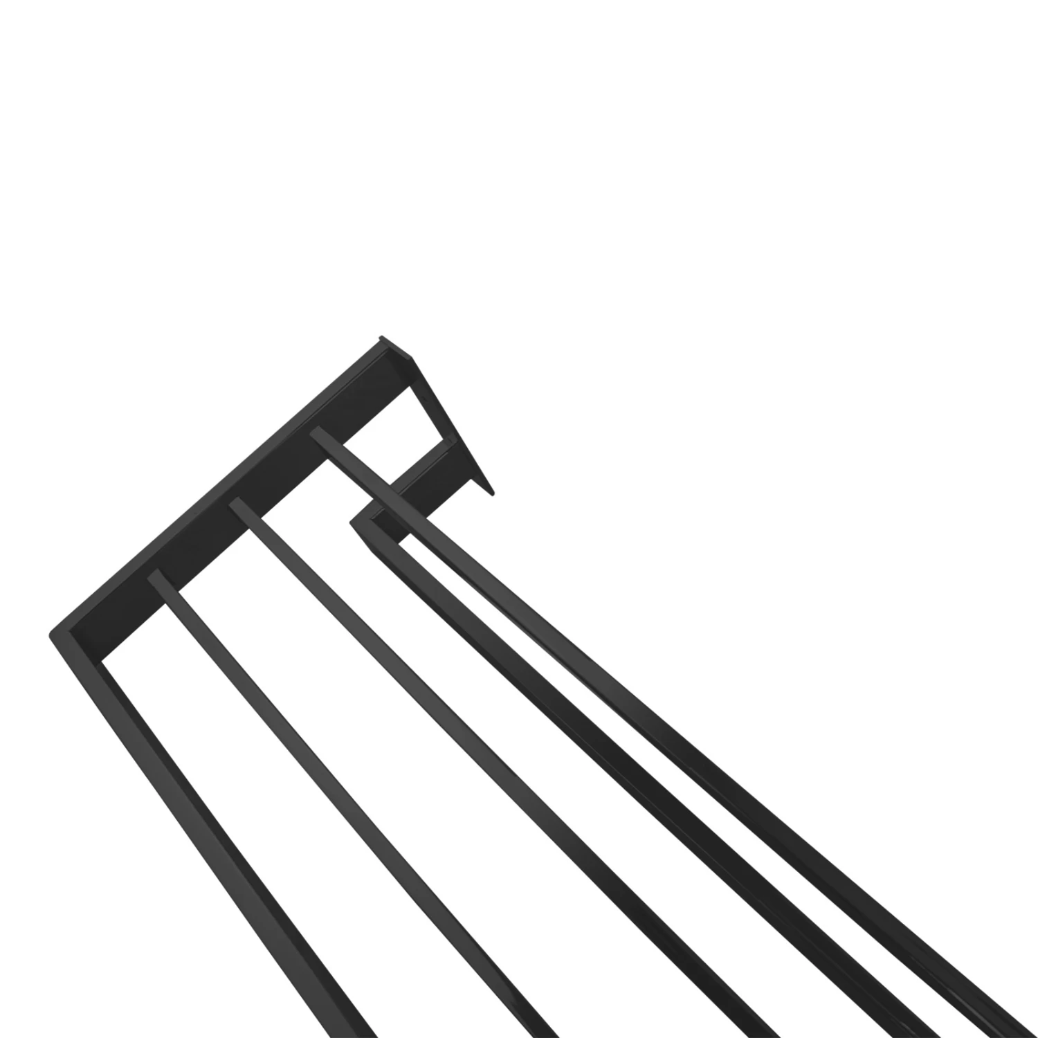 ACA Bathroom Square Towel Shelf Rack Rail Holder Black 600mm - Image 2