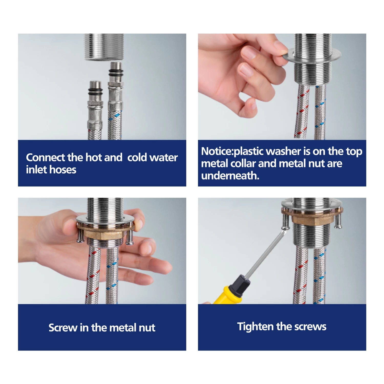 ACA Matte Black Bathroom Tap Square Mixer Taps Sink Basin Faucet WELS - Image 6