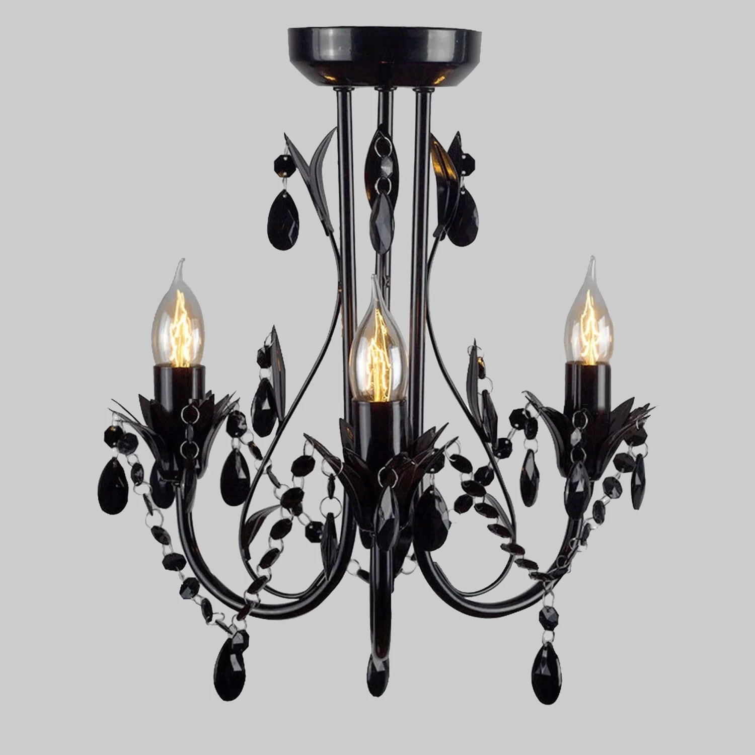 Harmony Leaf Chandelier 3 Light - Black