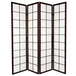 Zen Room Divider Screen Brown 4 Panel