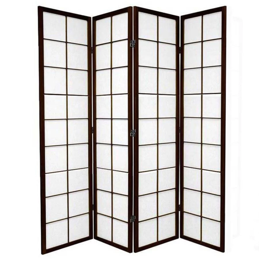 Zen Room Divider Screen Brown 4 Panel