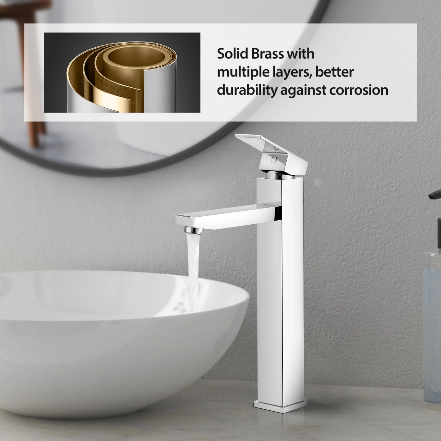 ACA Basin Mixer Tap Faucet Brass Chrome WELS 6Star 4L/M - Image 2