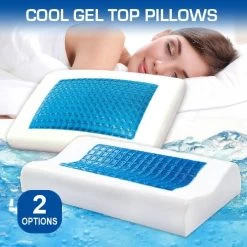Memory Foam Cool Gel Top Pillow In 2 Neck Shapes