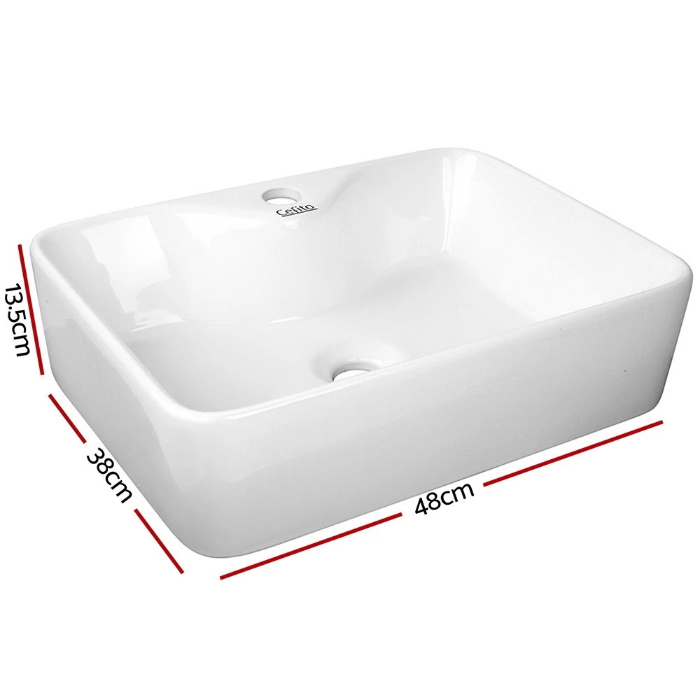 Cefito Bathroom Basin Ceramic Sink Vanity Basins Bowl Above Counter Hand Wash - Image 3