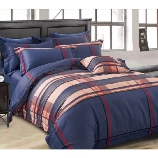 Deep Navy Design 100% Cotton Quilt Cover Set 300TC