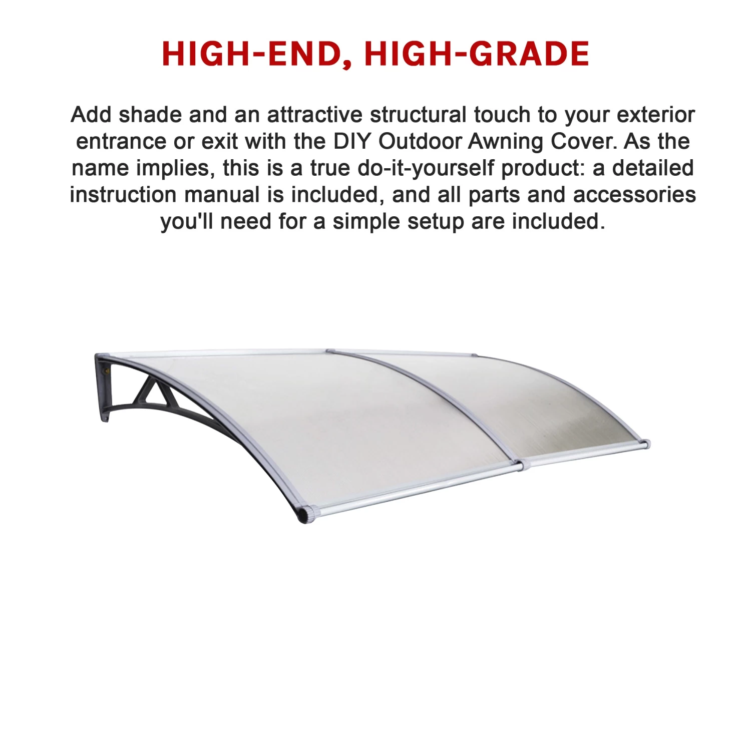 DIY Outdoor Awning Cover 1mx2m With Rain Gutter - Image 7