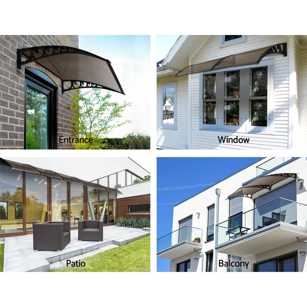 Instahut 1m X 1m Window Awning Door Awning Door Canopy Outdoor Patio Sun Shield BR - Image 3