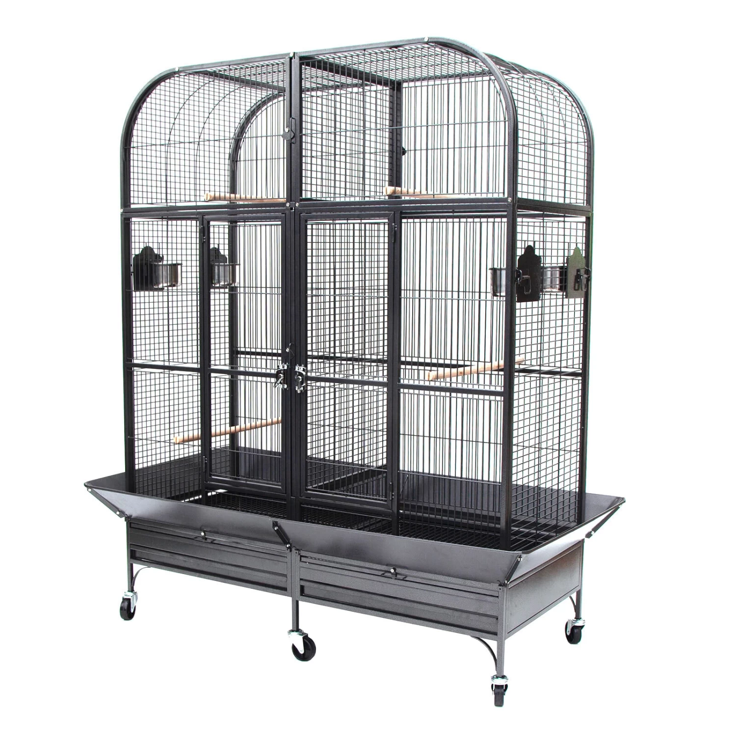 Double Cage With Center Divider For Bird Parrot Aviary - Image 2