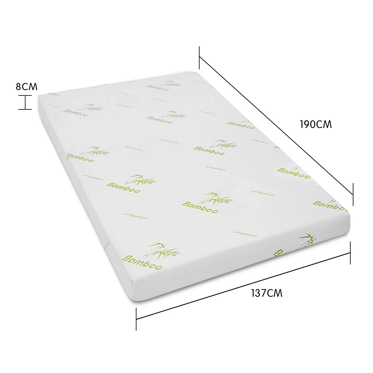 Cool Gel Memory Foam Mattress Topper Bamboo Fabric Cover Ecologic Double 8cm - Image 5