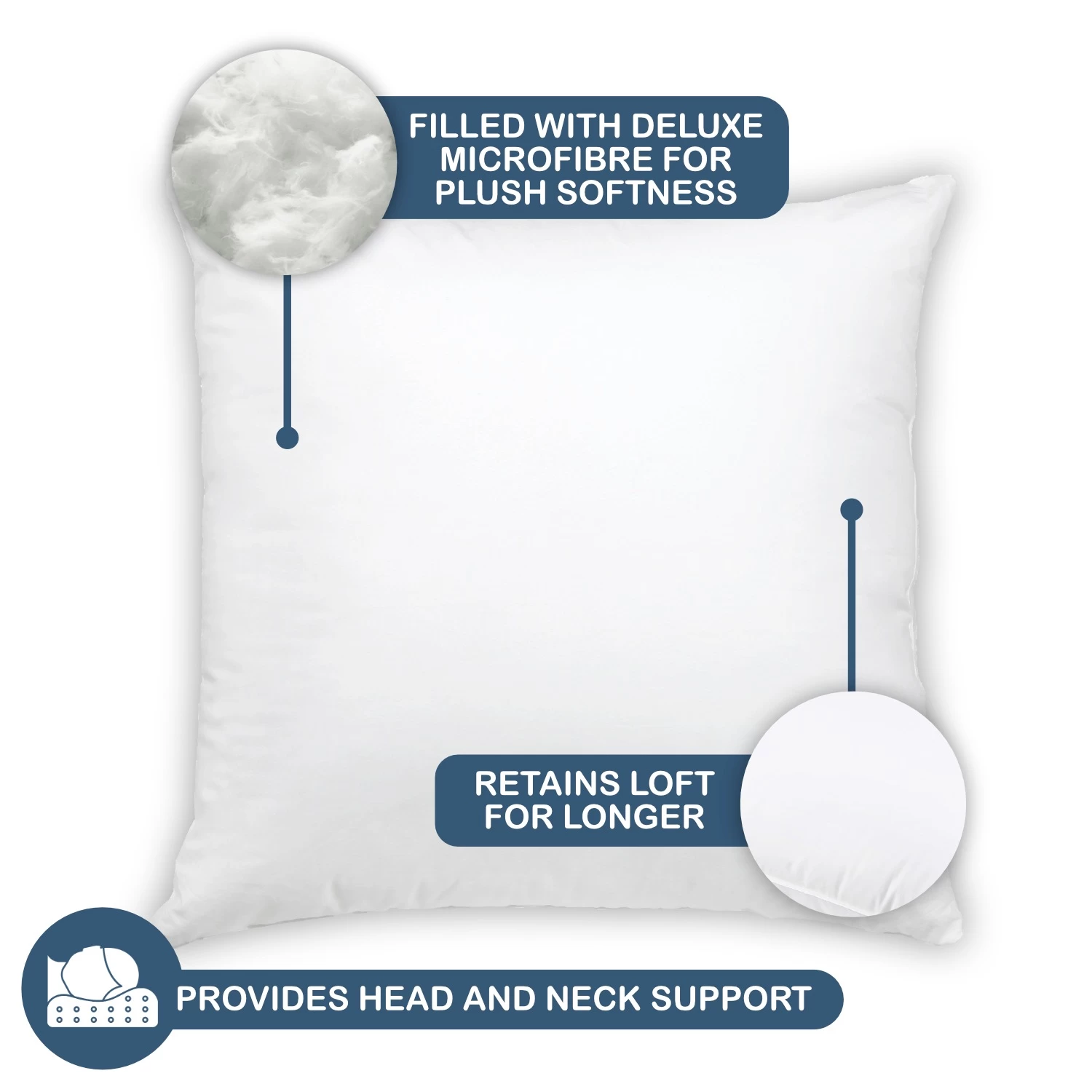 Dreamaker Down Alternative Microfibre European Pillow - 65 X 65 Cm - Image 3