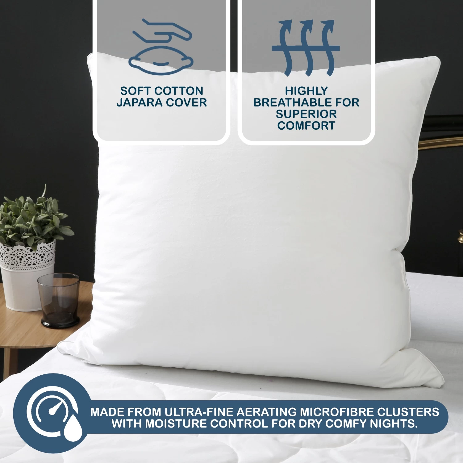 Dreamaker Down Alternative Microfibre European Pillow - 65 X 65 Cm - Image 5