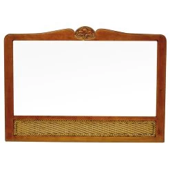 Dynasty Wood & Cane/Rattan Wall Mirror Antique Brown