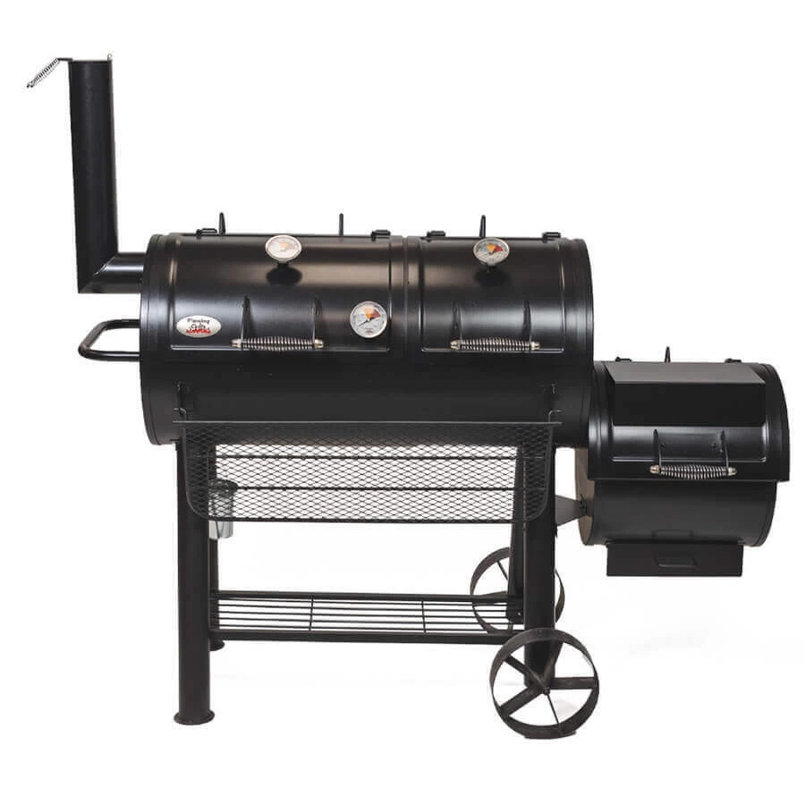 Flaming Coals Offset Smoker BBQ Meat Grill, 3-4mm Steel, 3 Temperature Gauges - Image 3