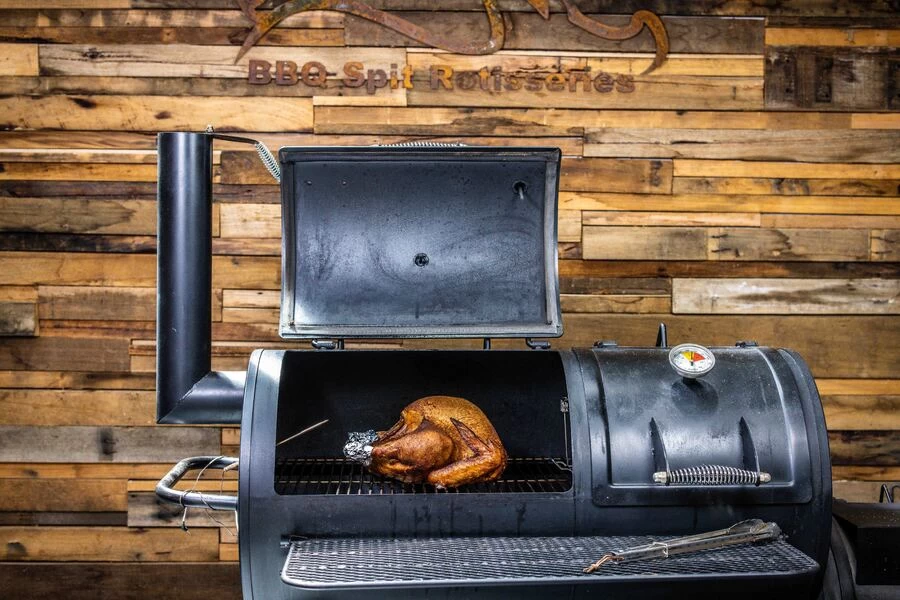 Flaming Coals Offset Smoker BBQ Meat Grill, 3-4mm Steel, 3 Temperature Gauges - Image 11