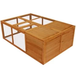 Outdoor Foldable Wooden Animal Cage VidaXL