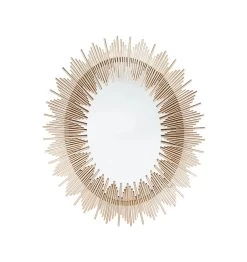 Franklin Oval Wall Mirror In Gold 86cm X 102cm