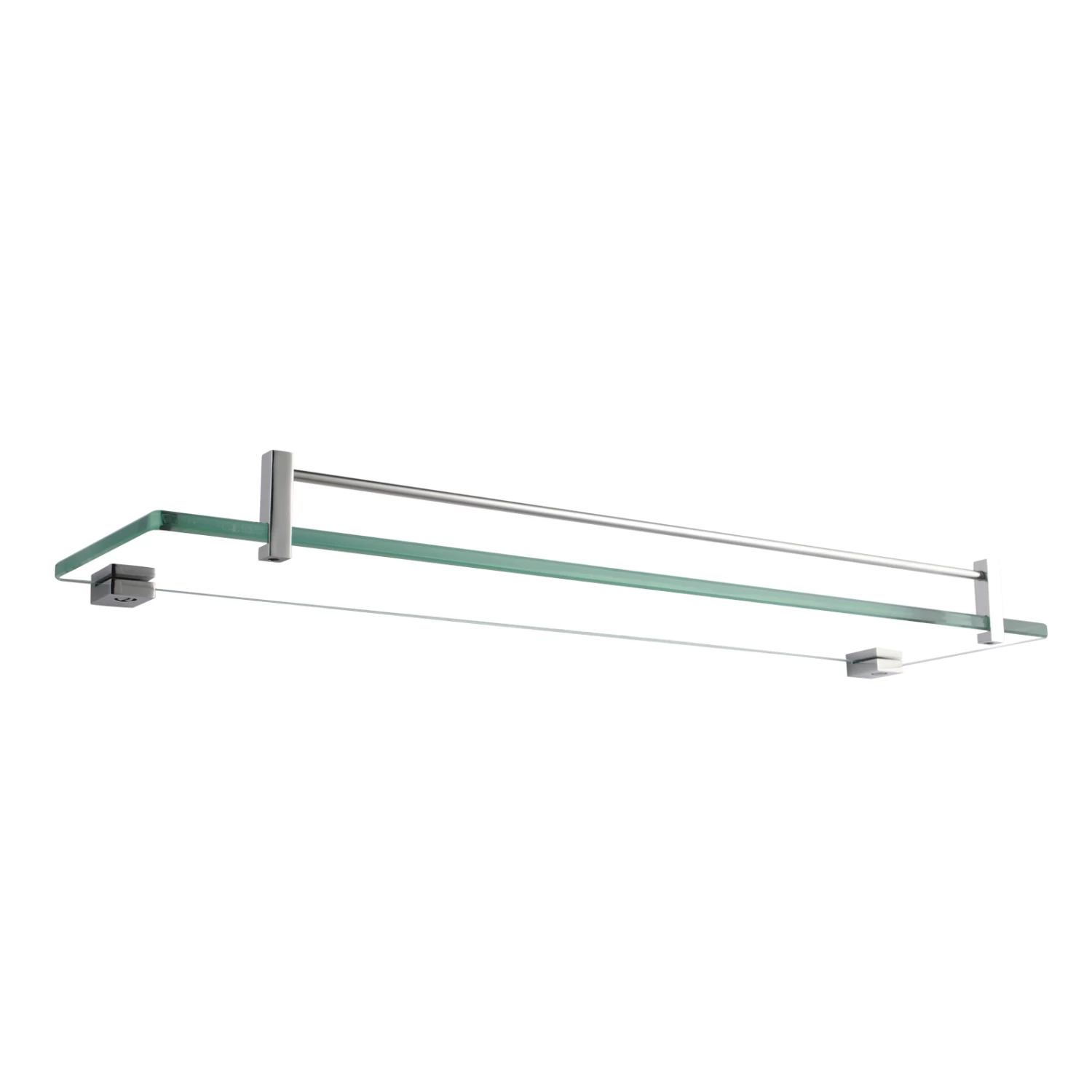 ACA Bathroom Towel Rack Rail Shelf Glass Holder Chrome - Image 3
