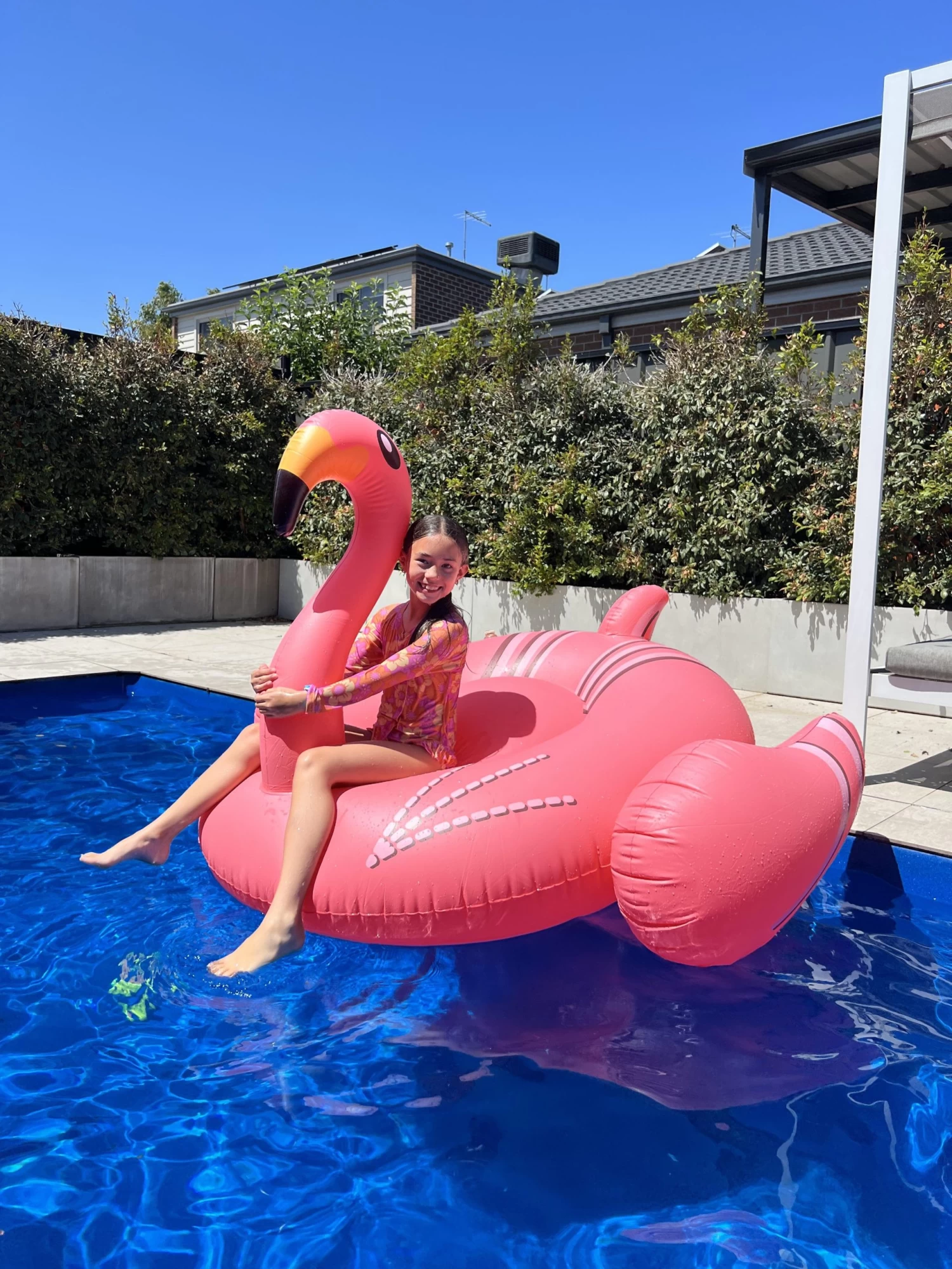 Giant PVC Inflatable Flamingo Pool Toy Float Pink - Image 5
