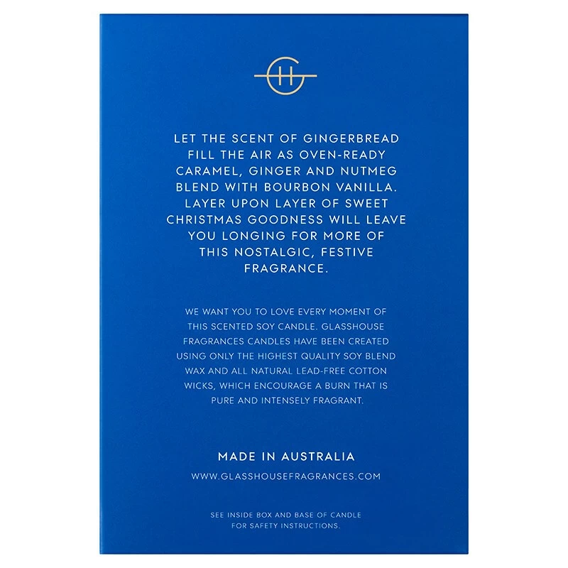 Glasshouse Fragrances 760g Festive Spiced Biscuit Gingerbread House Triple Scented Soy Candle - Limited Edition - Image 8