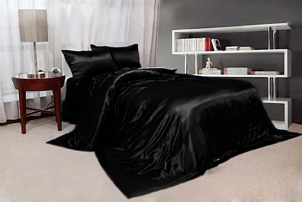 Hotel Quality King Size Satin Quilt Cover Sets 6 Colours - Image 4