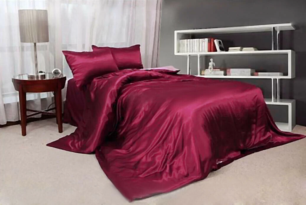 Hotel Quality Queen Size Satin Quilt Cover Sets 6 Colours - Image 6