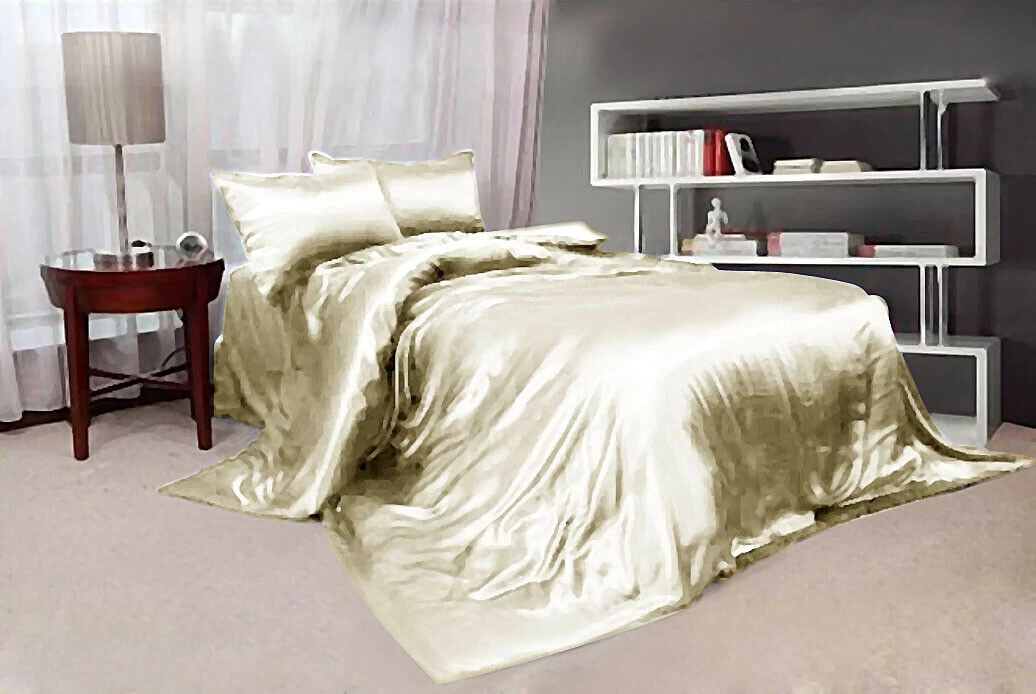 Hotel Quality Queen Size Satin Quilt Cover Sets 6 Colours - Image 8