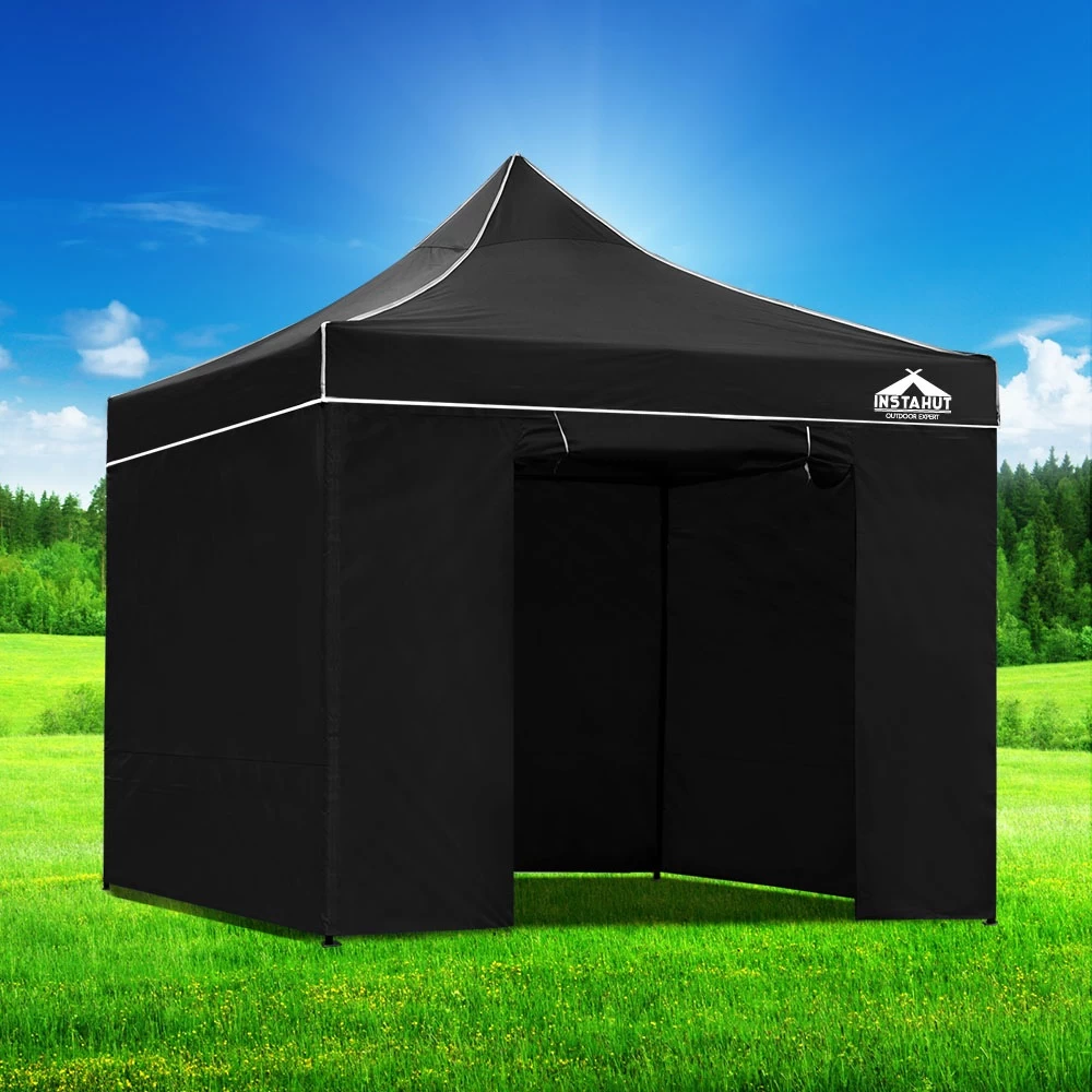 Instahut Gazebo Pop Up Marquee 3x3 Folding Wedding Tent Gazebos Shade Black - Image 8