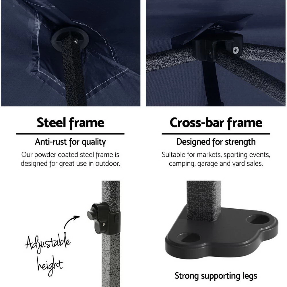 Instahut Gazebo 3x6m Folding Wedding Tent Gazebos Shade Navy - Image 5