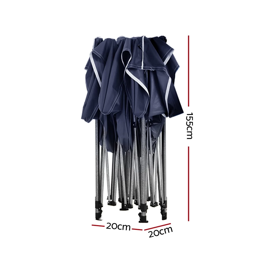 Instahut Gazebo Pop Up Marquee 3x6 Folding Wedding Navy - Image 4