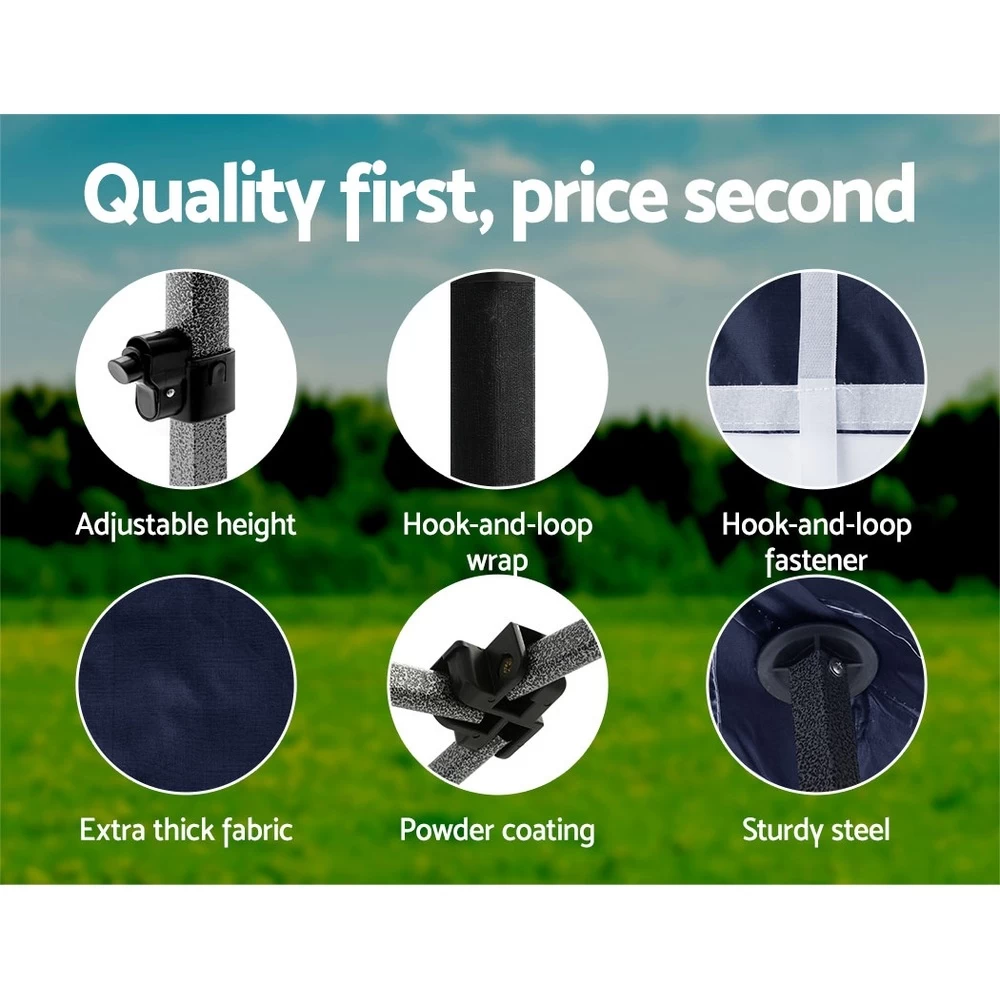 Instahut Gazebo Pop Up Marquee 3x6 Folding Wedding Navy - Image 7